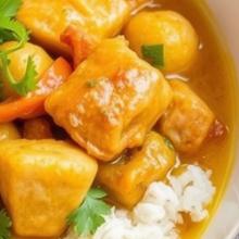 Curry-Hähnchen-Ragout oder Gemüsecurry Reis